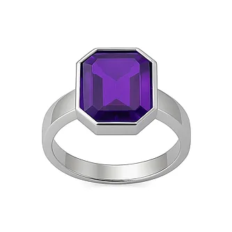 Elegant Sterling Silver Amethyst Men’s Ring