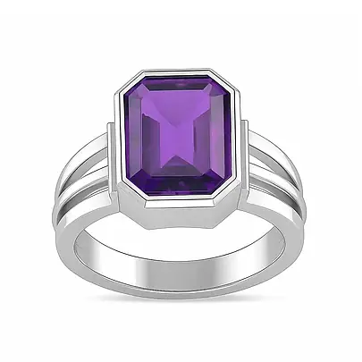 Handcrafted Sterling Silver Premium Amethyst Men’s Ring