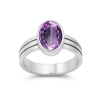 Authentic 925 Sterling Silver Amethyst Ring for Him
