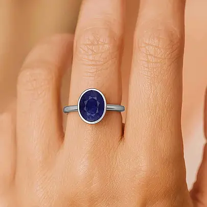 Luxury Blue Sapphire 925 Sterling Silver Ring for Women