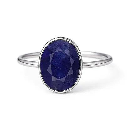 Pure 925 Sterling Silver Blue Sapphire Women’s Ring