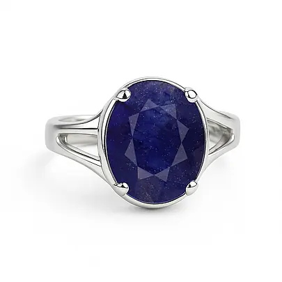 Elegant Craft 925 Silver Blue Sapphire Ladies’ Ring