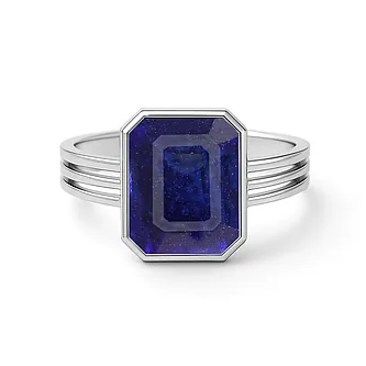 Vintage Sterling Silver Blue Sapphire Men’s Ring