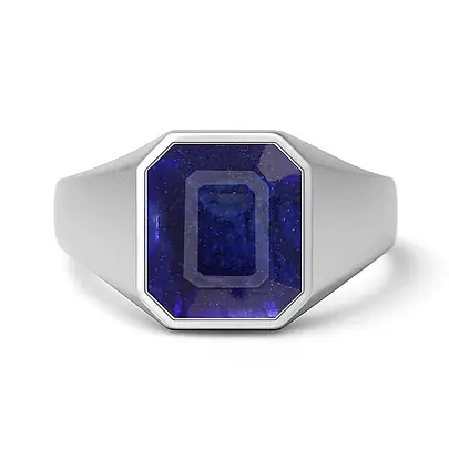 Bold & Stylish 925 Silver Blue Sapphire Men’s Ring
