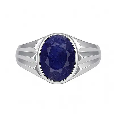 Authentic Handmade Sterling Silver Blue (Neelam) Sapphire Ring