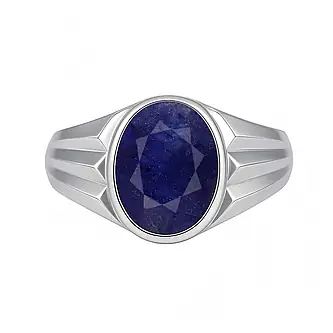 Authentic Handmade Sterling Silver Blue (Neelam) Sapphire Ring