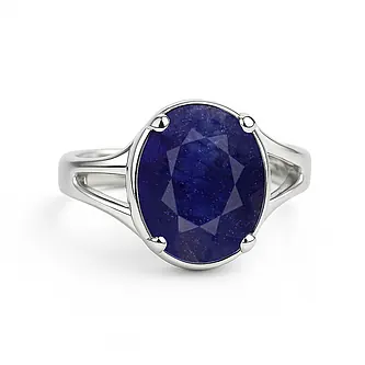 Luxury Designer Sterling Silver Blue Sapphire Men’s Ring for Him