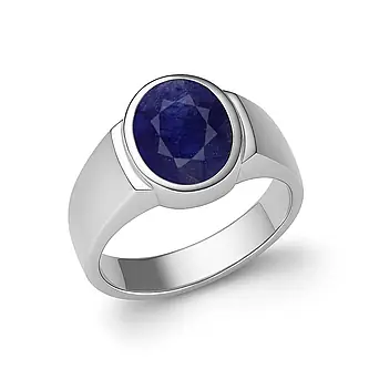 Premium 925 Sterling Silver Blue Sapphire Stone Men’s Ring