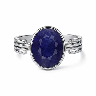 Designer 925 Sterling Silver Blue Sapphire Men’s Ring