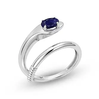 Serpent Silver Blue Sapphire Ring For Men And Women