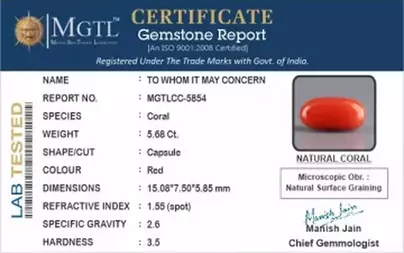 Italian Red Coral - 5.68 Carat Limited Quality CC-5854