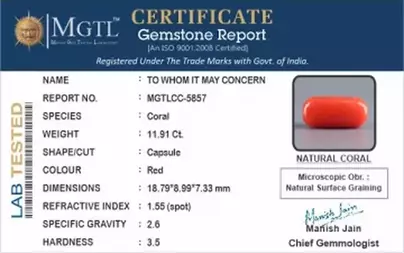 Italian Red Coral - 11.91 Carat Prime Quality CC-5857