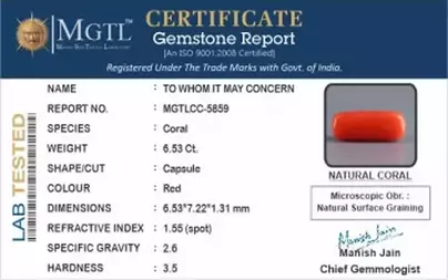 Italian Red Coral - 6.53 Carat Prime Quality CC-5859