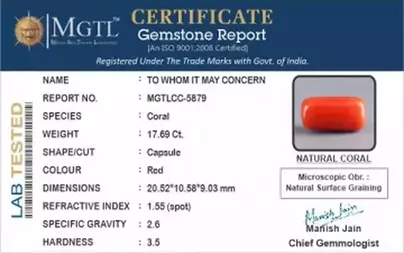 Italian Red Coral - 17.69 Carat Limited Quality CC-5879