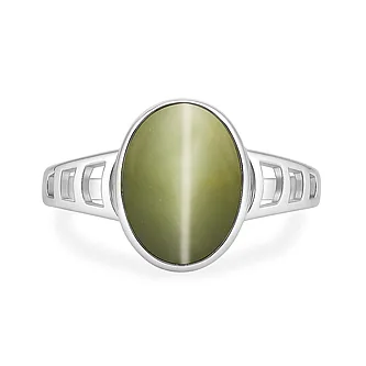 Premium Royal Sterling Silver Cat's Eye (Lehsuniya) Ring for Her
