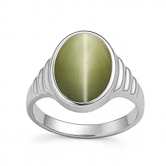 925 Sterling Silver Modern Cat's Eye Ring For Men
