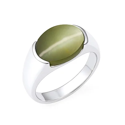 Bold & Stylish 925 Silver Cat's Eye Men’s Ring