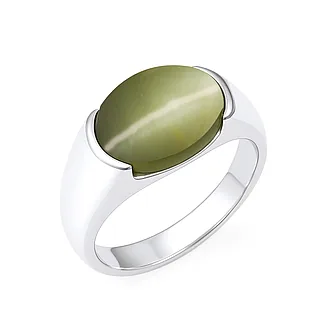 Bold & Stylish 925 Silver Cat's Eye Men’s Ring