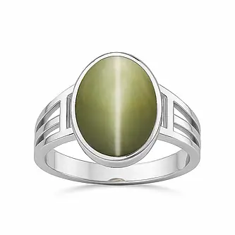 Bold Designer 925 Silver Cat's Eye Ring for Him