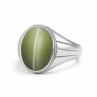 Authentic 925 Sterling Silver Cat's Eye Ring for Him