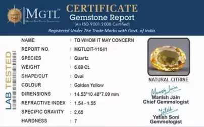 Brazilian Citrine - 6.89 Carat Limited Quality CIT-11641