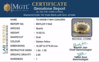 Brazilian Citrine - 10.92 Carat Limited Quality CIT-11642