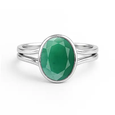 Premium Crafted Sterling Silver Emerald Ring for Women