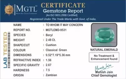 Zambian Emerald - 2.48-Carat Fine-Quality  EMD-9531