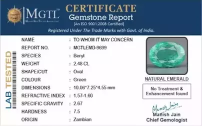 Zambian Emerald - 2.48 Carat Limited Quality  EMD-9699