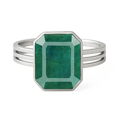 Vintage Sterling Silver Emerald Men’s Ring