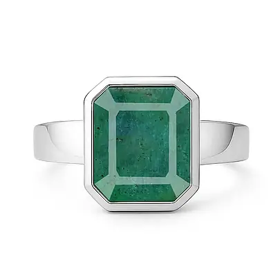 Classic 925 Silver Emerald Ring For Men