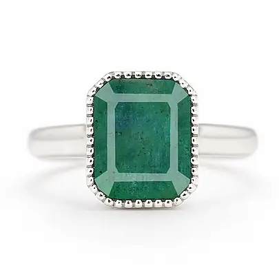 Handcrafted Sterling Silver Premium Emerald Men’s Ring