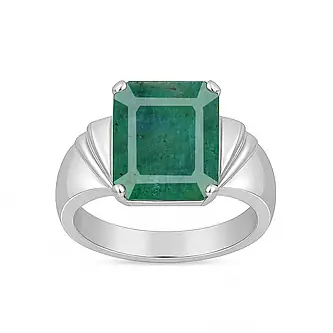 Vintage 925 Sterling Silver Emerald Men’s Ring