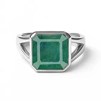 Traditional 925 Sterling Silver Emerald Ring for Men