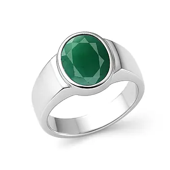 Premium 925 Sterling Silver Emerald Stone Men’s Ring