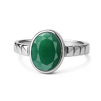 Luxury Royal Emerald Sterling Silver Ring for Male