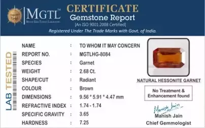 Hessonite Garnet - HG 8084 (Origin - African) Limited - Quality