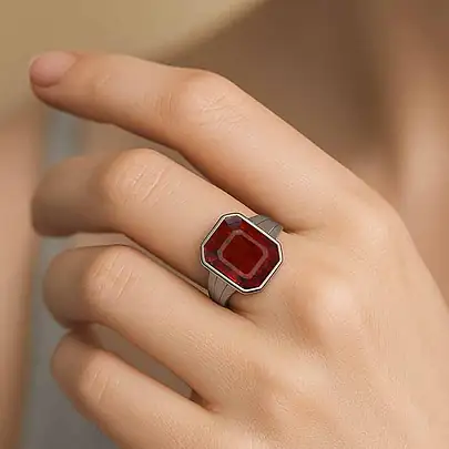 Royal Elite 925 Sterling Silver Hessonite Gomed Ladies’ Ring