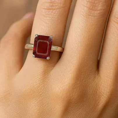 Grand Heritage 925 Sterling Silver Hessonite Gomed Stone Ladies’ Ring