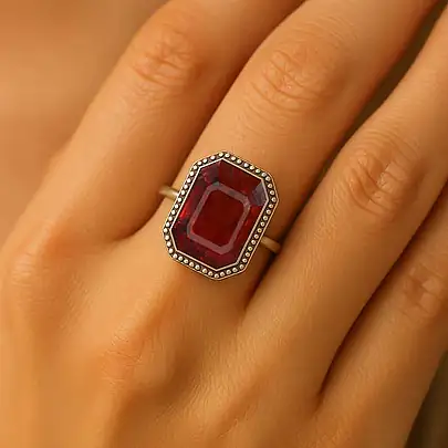 Classic Regal 925 Sterling Silver Hessonite Gomed Women’s Ring