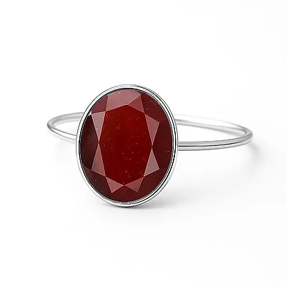 Pure 925 Sterling Silver Hessonite Gomed Women’s Ring