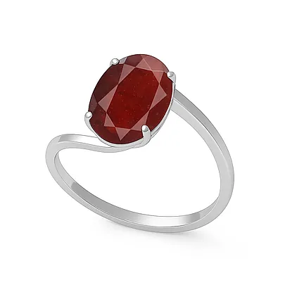 Modern Sterling Silver Hessonite Gomed Gemstone Women’s Ring