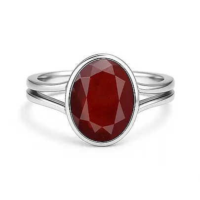 Premium Crafted Sterling Silver Hessonite Gomed Ring for Women