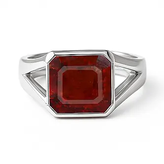 Traditional 925 Sterling Silver Hessonite Gomed Ring for Men