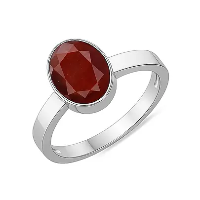 925 Sterling Silver Hessonite Gomed (Garnet) Ring for Him