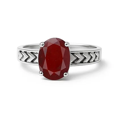 Royal Collection Sterling Silver Hessonite Gomed Gemstone Ring For Male