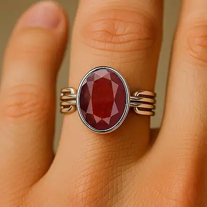 Designer 925 Sterling Silver Hessonite Gomed Men’s Ring