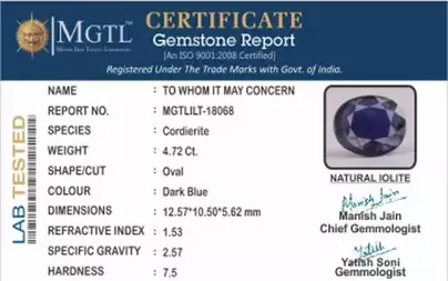 Madagascar Iolite - 4.72 Carat Prime Quality | ILT-18068