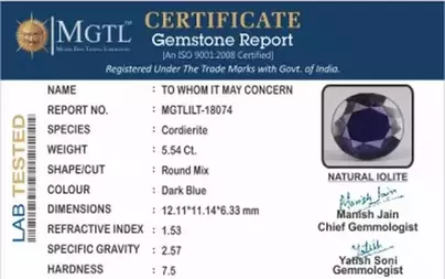 Madagascar Iolite - 5.54 Carat Prime Quality | ILT-18074