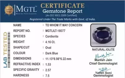 Madagascar Iolite - 4.16 Carat Prime Quality | ILT-18077